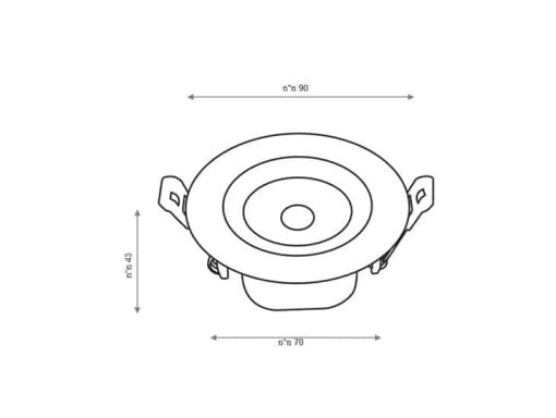 שקוע COB 7W CCT שרטוט