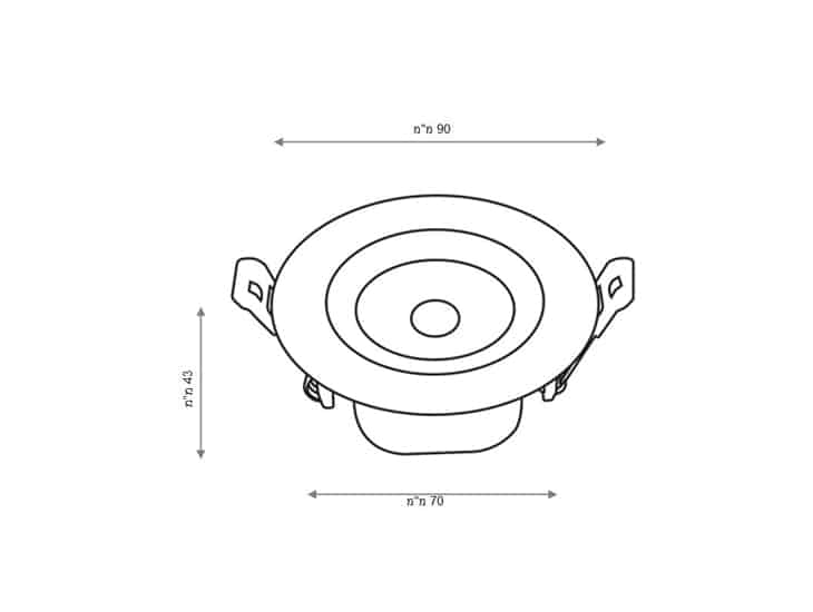 שקוע COB 7W CCT שרטוט שקוע COB 7W CCT שרטוט
